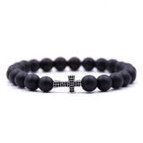 Pulseira moderna cruz prata