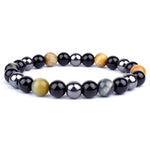 Pulseira moderna de hematita preto / 8 mm