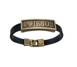 Pulseira moderna eu amo jesus preto