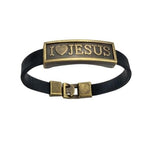 Pulseira moderna eu amo jesus preto