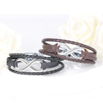 Pulseira moderna infinito em couro