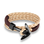 Pulseira multicolorida âncora castanho