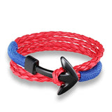 Pulseira multicolorida âncora vermelho