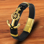 Pulseira náutica âncora preto