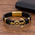 Pulseira náutica âncora preto