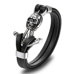 Pulseira náutica caveira prata