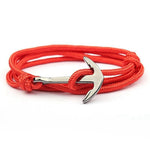 Pulseira náutica com âncora vermelho