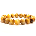 Pulseira olho de tigre amarelo 10 mm / 16,5 cm