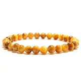 Pulseira olho de tigre amarelo 6mm / 16,5 cm