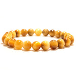 Pulseira olho de tigre amarelo 8 mm / 16,5 cm