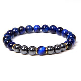 Pulseira olho de tigre e hematita