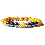 Pulseira olho de tigre e hematita