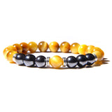 Pulseira olho de tigre e hematita