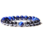 Pulseira olho de tigre e hematita