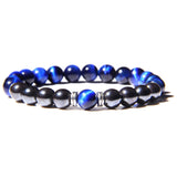 Pulseira olho de tigre e hematita