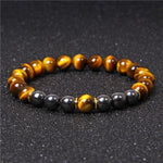 Pulseira olho de tigre e hematita