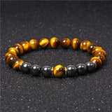 Pulseira olho de tigre e hematita