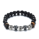 Pulseira onyx caveira preto