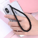 Pulseira para telemóvel com contas pretas título por defeito