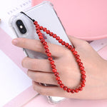 Pulseira para telemóvel com contas vermelhas título por defeito