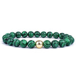 Pulseira pedras de malaquita verde / 4mm / 17 cm
