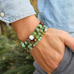 Pulseira pérolas de jade