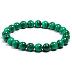 Pulseira pérolas de malaquita verde / 16 cm