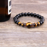 Pulseira pérolas de olho de tigre ouro rosa / 17 cm