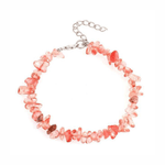 Pulseira pérolas de quartzo rosa valor por defeito título