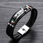 Pulseira religiosa de couro entrançado valor por defeito título