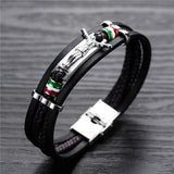 Pulseira religiosa de couro entrançado valor por defeito título