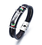 Pulseira religiosa de couro entrançado valor por defeito título