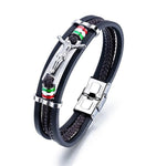 Pulseira religiosa de couro entrançado valor por defeito título
