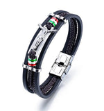 Pulseira religiosa de couro entrançado valor por defeito título