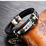 Pulseira religiosa de couro entrançado valor por defeito título