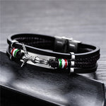 Pulseira religiosa de couro entrançado valor por defeito título