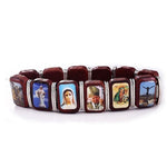 Pulseira religiosa de madeira santos valor por defeito título