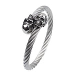 Pulseira rígida biker prata / 16-21cm