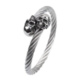Pulseira rígida biker prata / 16-21cm