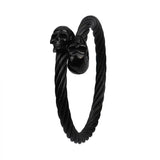 Pulseira rígida biker preto / 16-21cm