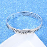Pulseira rígida budista prata