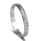 Pulseira rígida budista prata