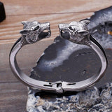 Pulseira rígida cabeça de lobo
