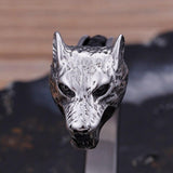 Pulseira rígida cabeça de lobo
