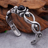 Pulseira rígida com ónix prata