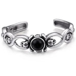 Pulseira rígida com ónix prata