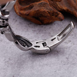 Pulseira rígida com ónix prata