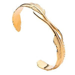 Pulseira rígida de aço dourado