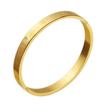 Pulseira rígida de aço inoxidável ouro / s 160mm-170mm