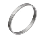 Pulseira rígida de aço inoxidável prata / s 160mm-170mm